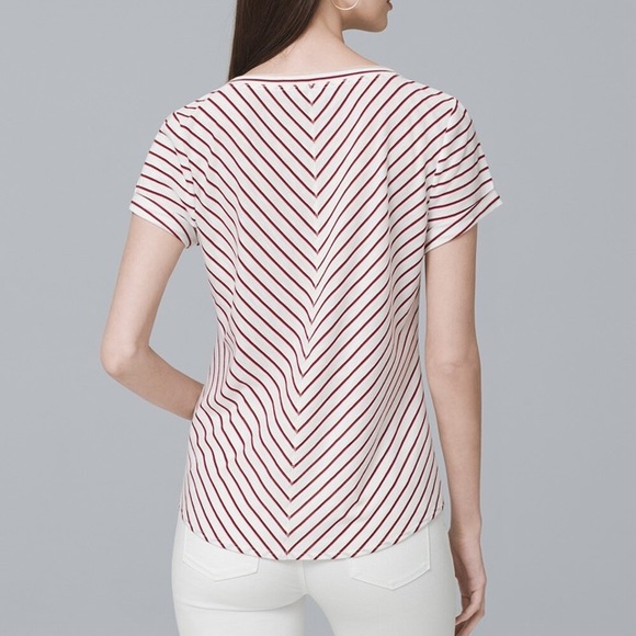 WHBM Stripe Deep-V Easy Tee - Picture 7 of 7